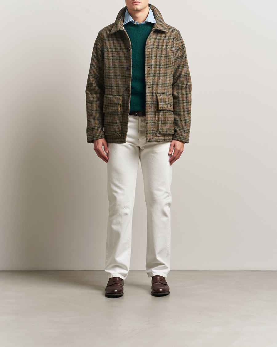 Uomini | Giacche | Drake's | Check Tweed Donkey Chore Green