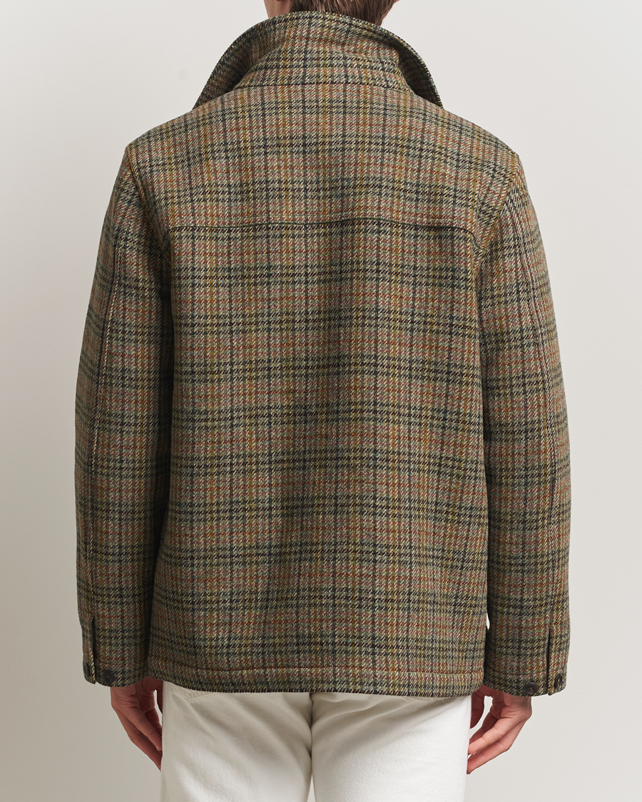 Uomini | Giacche | Drake's | Check Tweed Donkey Chore Green