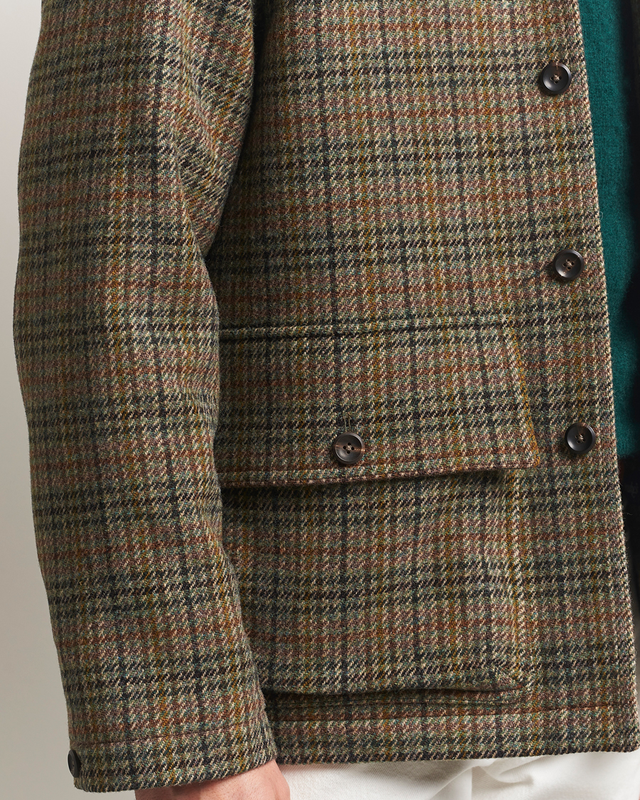 Uomini | Giacche | Drake's | Check Tweed Donkey Chore Green