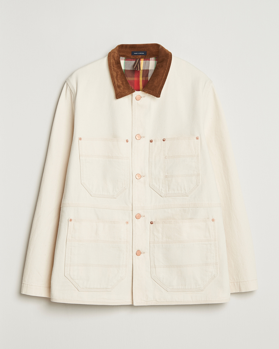 Uomini | Giacche | Drake's | Denim Welder Jacket Ecru