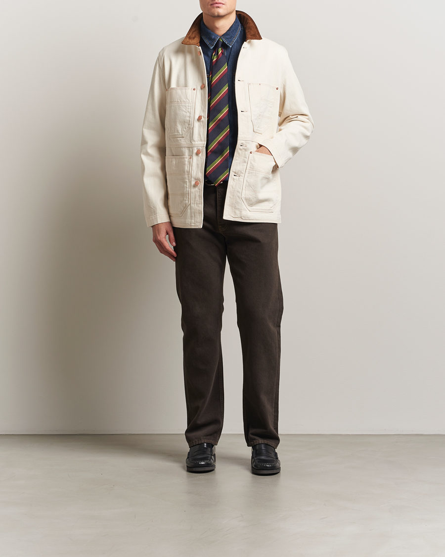 Uomini | Giacche | Drake's | Denim Welder Jacket Ecru