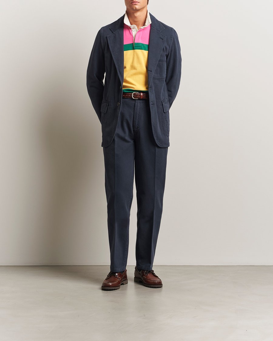 Uomini | Blazers | Drake's | MKI Heavy Cotton Twill Blazer Navy