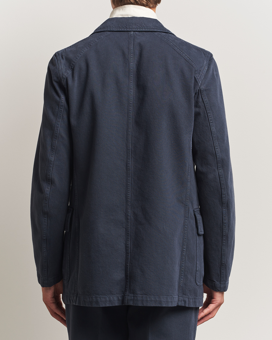 Uomini | Blazers | Drake's | MKI Heavy Cotton Twill Blazer Navy