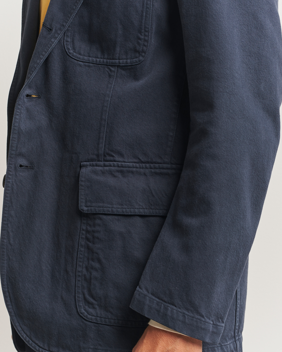 Uomini | Blazers | Drake's | MKI Heavy Cotton Twill Blazer Navy