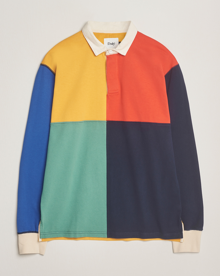 Uomini | Maglieria | Drake's | Paneled Rugby Shirt Multi