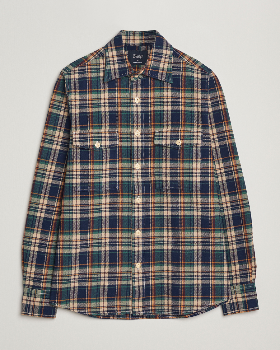 Uomini | Camicie | Drake's | Check Relaxed Block Shirt Multi