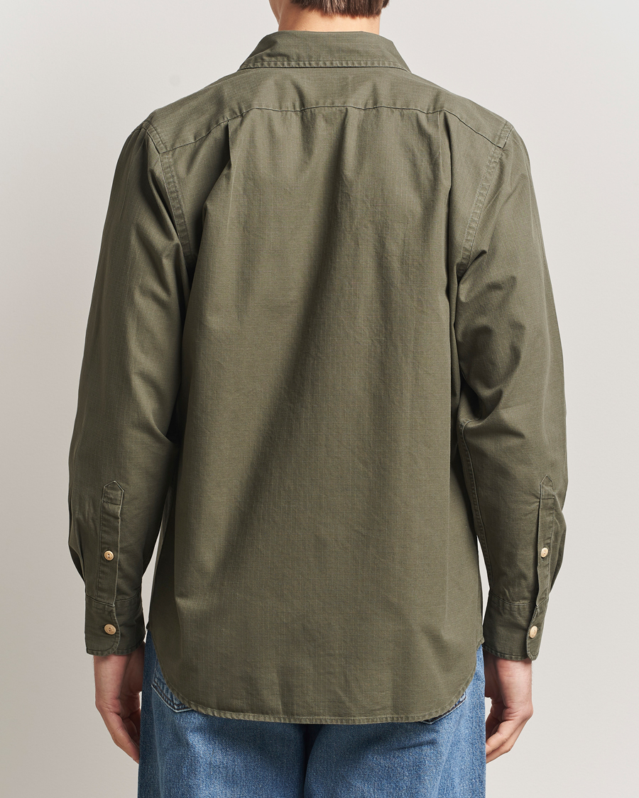 Uomini | Camicie | Drake's | Ripstop Work Shirt Green