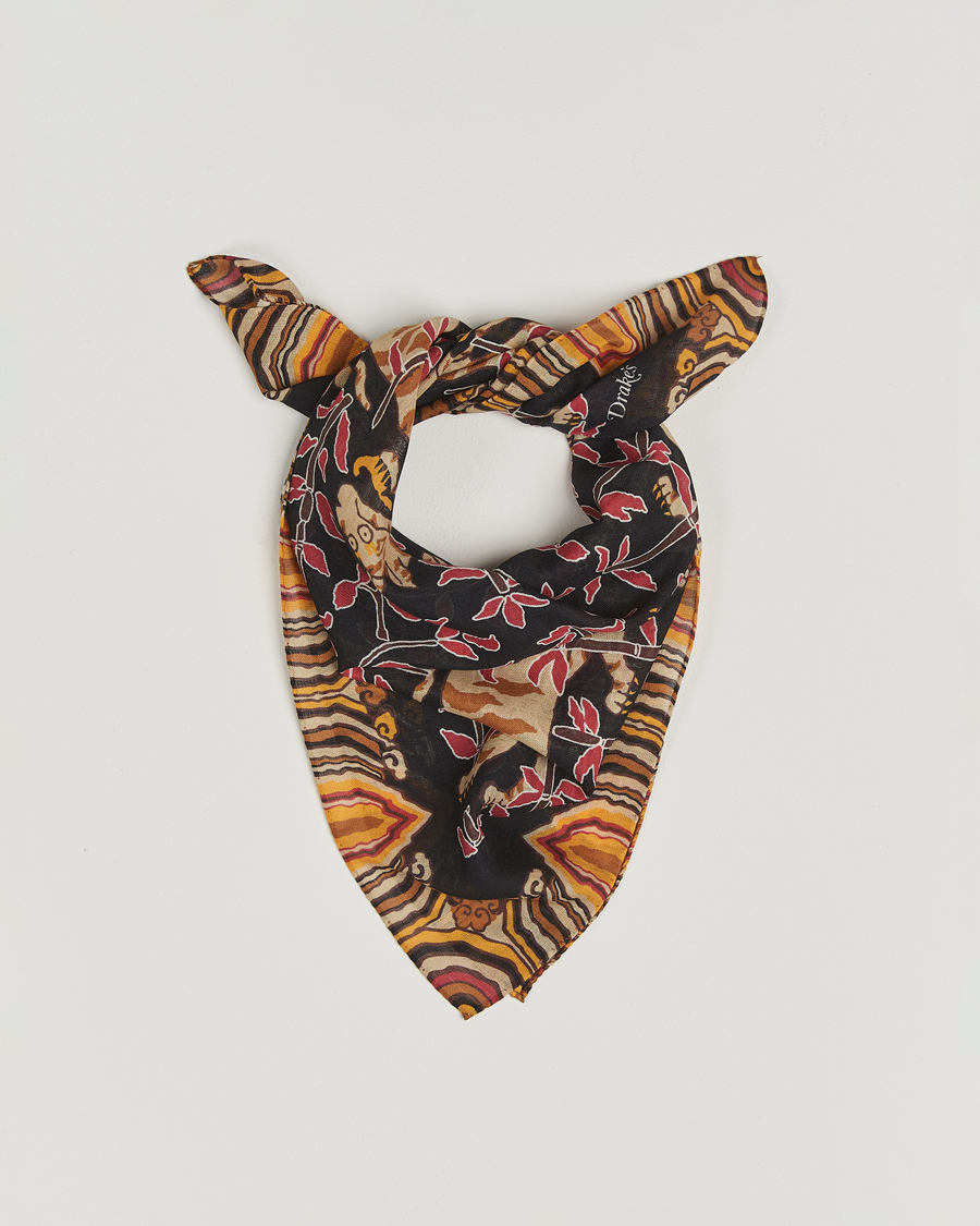 Uomini | Drake's Tiger Bandana Black | Drake's | Tiger Bandana Black