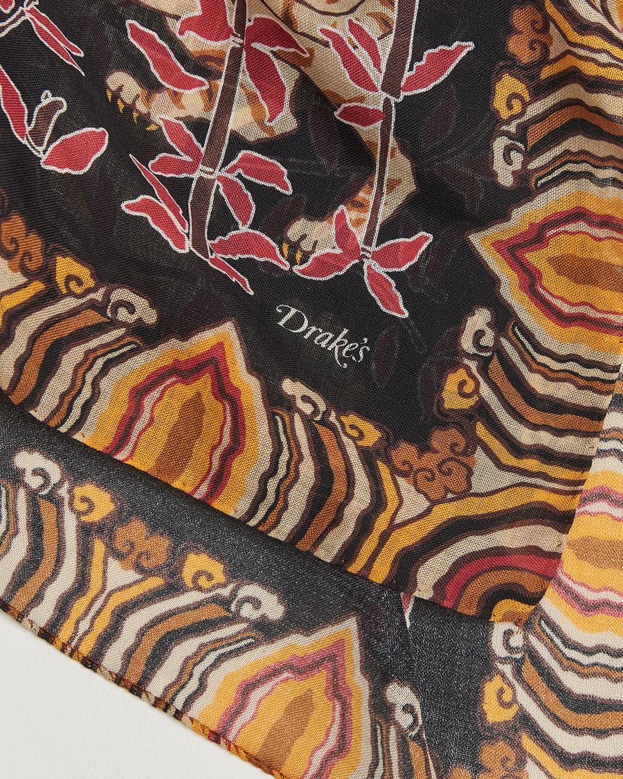 Uomini | Drake's Tiger Bandana Black | Drake's | Tiger Bandana Black
