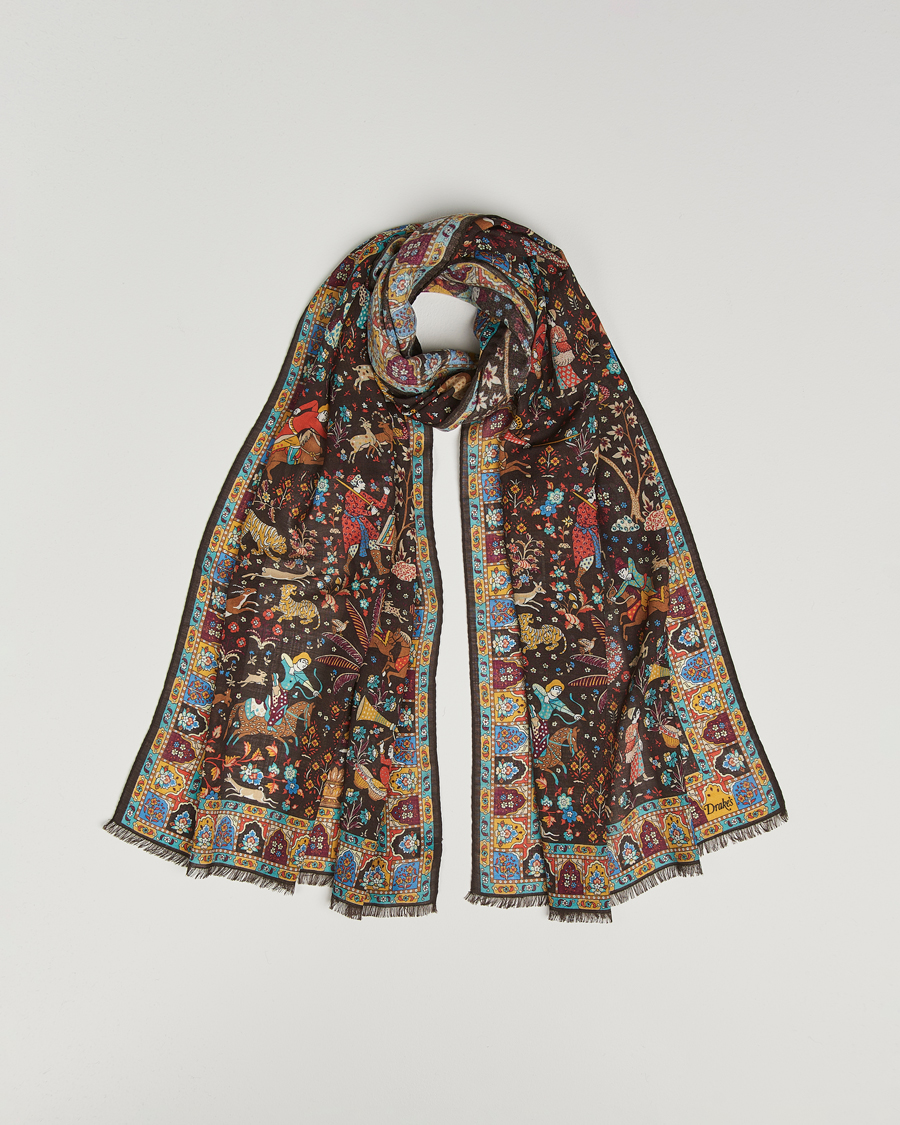 Uomini | Drake's Mogul Garden Scarf Brown | Drake's | Mogul Garden Scarf Brown