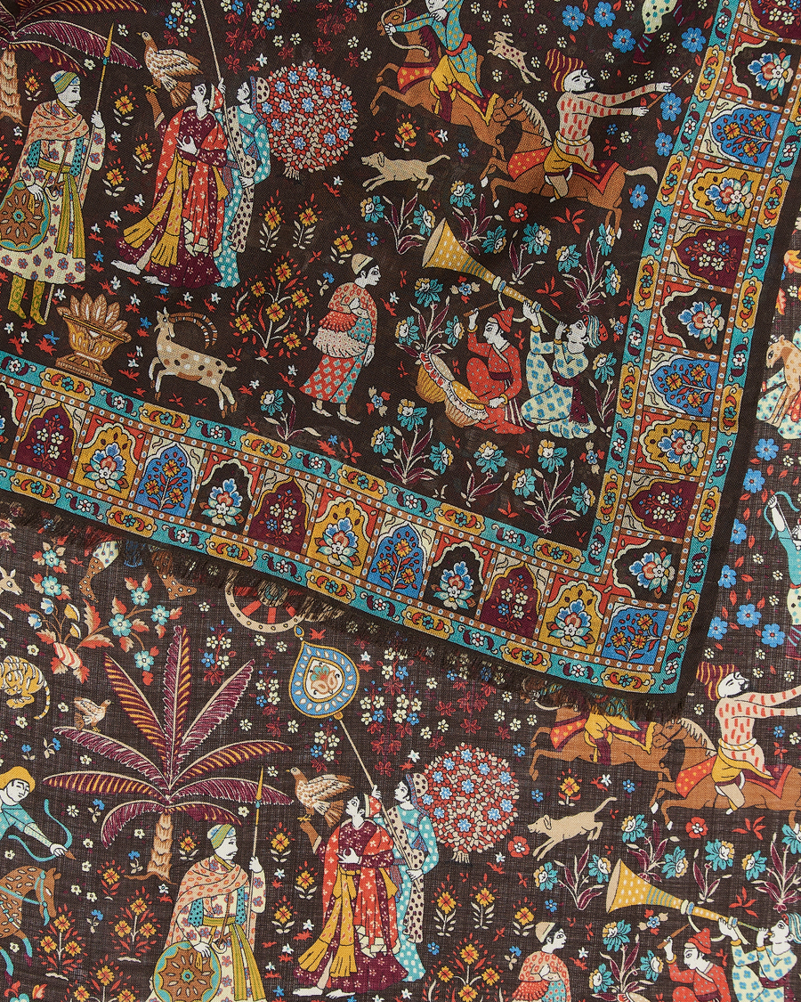 Uomini | Drake's Mogul Garden Scarf Brown | Drake's | Mogul Garden Scarf Brown
