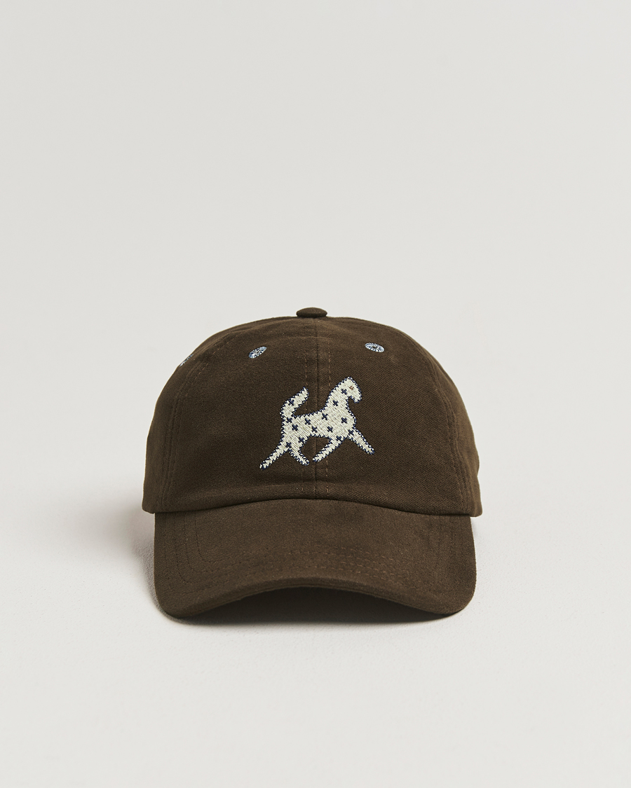 Uomini | Drake's Horse Applique Moleskin Baseball Cap Brown | Drake's | Horse Applique Moleskin Baseball Cap Brown