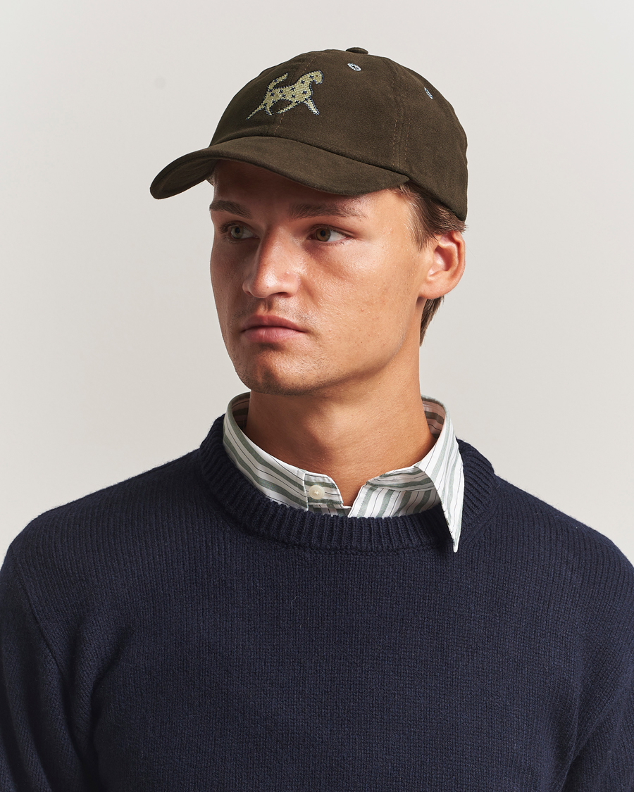 Uomini | Drake's Horse Applique Moleskin Baseball Cap Brown | Drake's | Horse Applique Moleskin Baseball Cap Brown