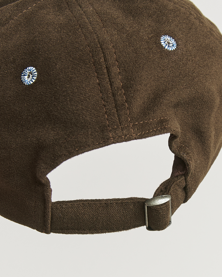 Uomini | Drake's Horse Applique Moleskin Baseball Cap Brown | Drake's | Horse Applique Moleskin Baseball Cap Brown