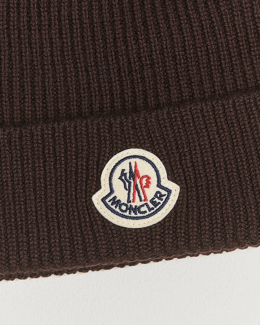 Uomini | Berretti | Moncler | Rib Wool Beanie Brown