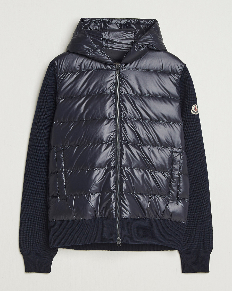 Uomini | Maglieria | Moncler | Padded Hooded Cardigan Navy