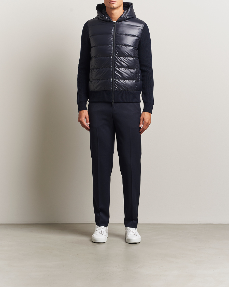 Uomini | Maglieria | Moncler | Padded Hooded Cardigan Navy