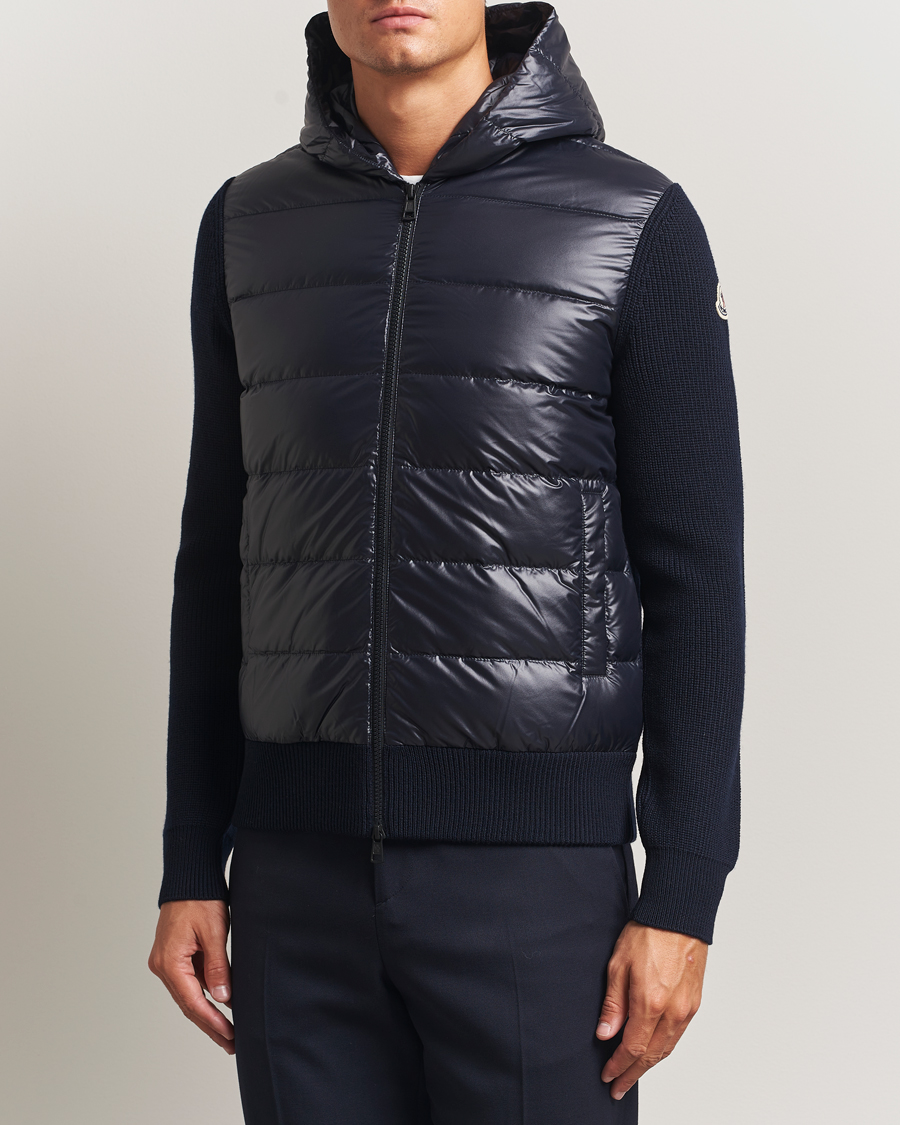Uomini | Maglieria | Moncler | Padded Hooded Cardigan Navy
