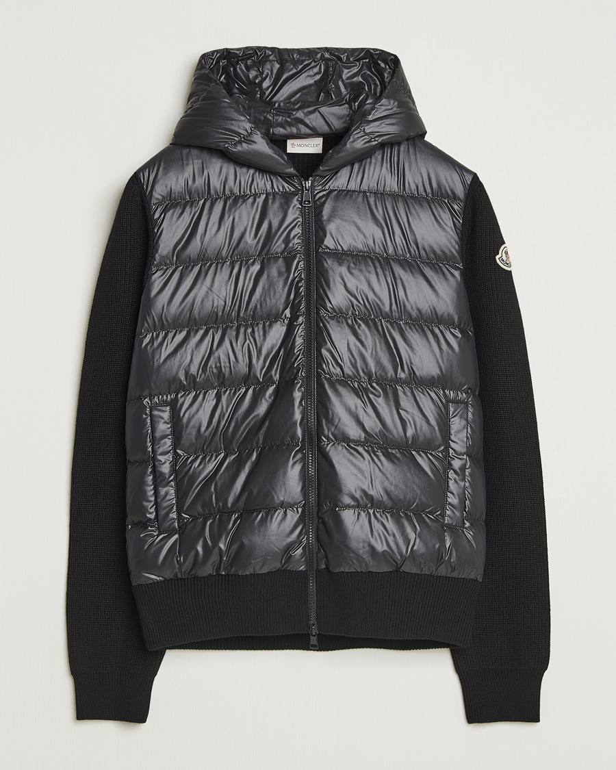 Uomini | Maglieria | Moncler | Padded Hooded Cardigan Black