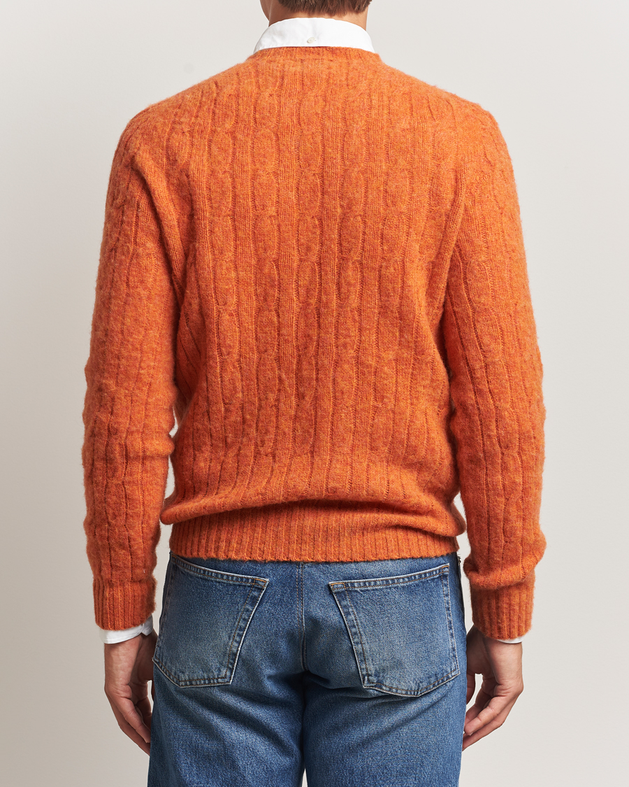 Uomini | Maglieria | Morris | Brushed Cable Sweater Orange