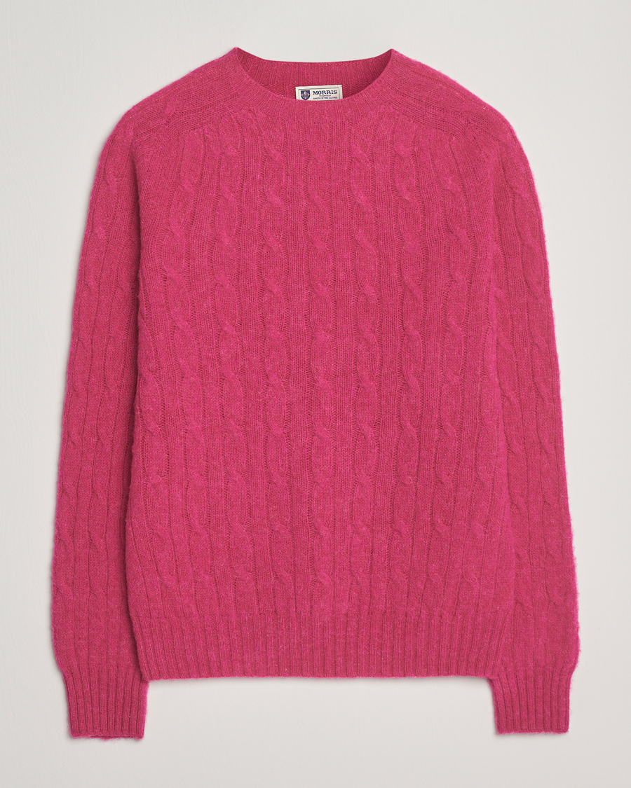Uomini | Maglieria | Morris | Brushed Cable Sweater Pink