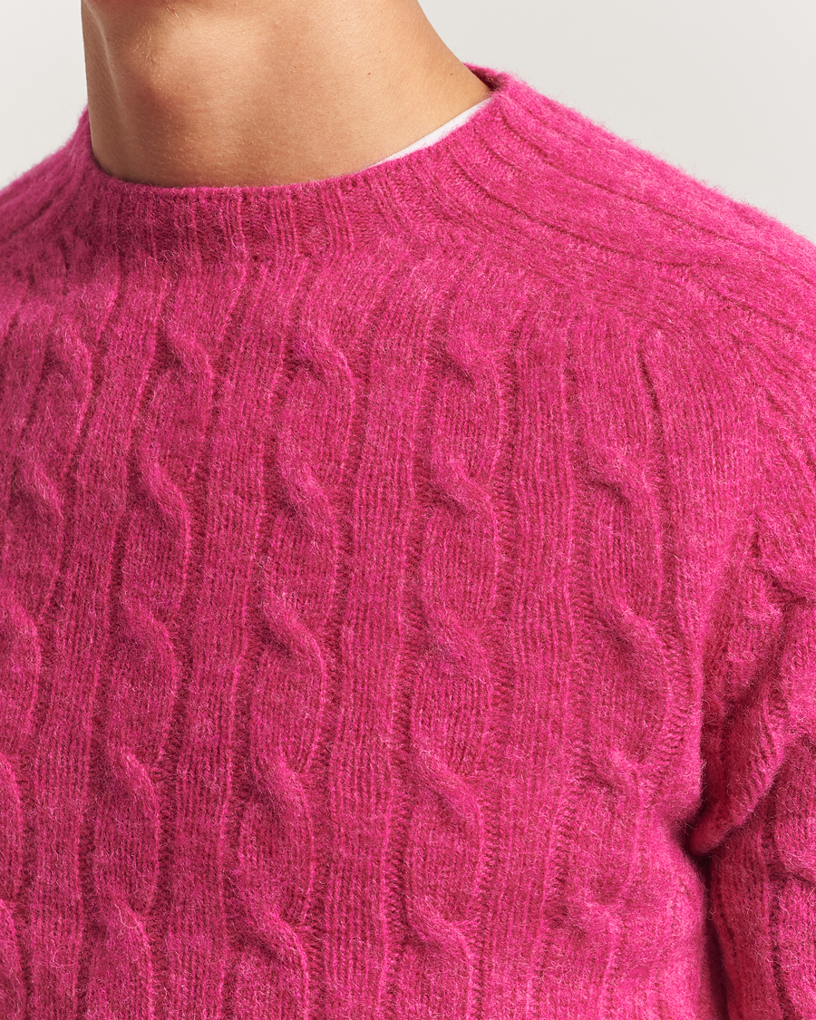Uomini | Maglieria | Morris | Brushed Cable Sweater Pink
