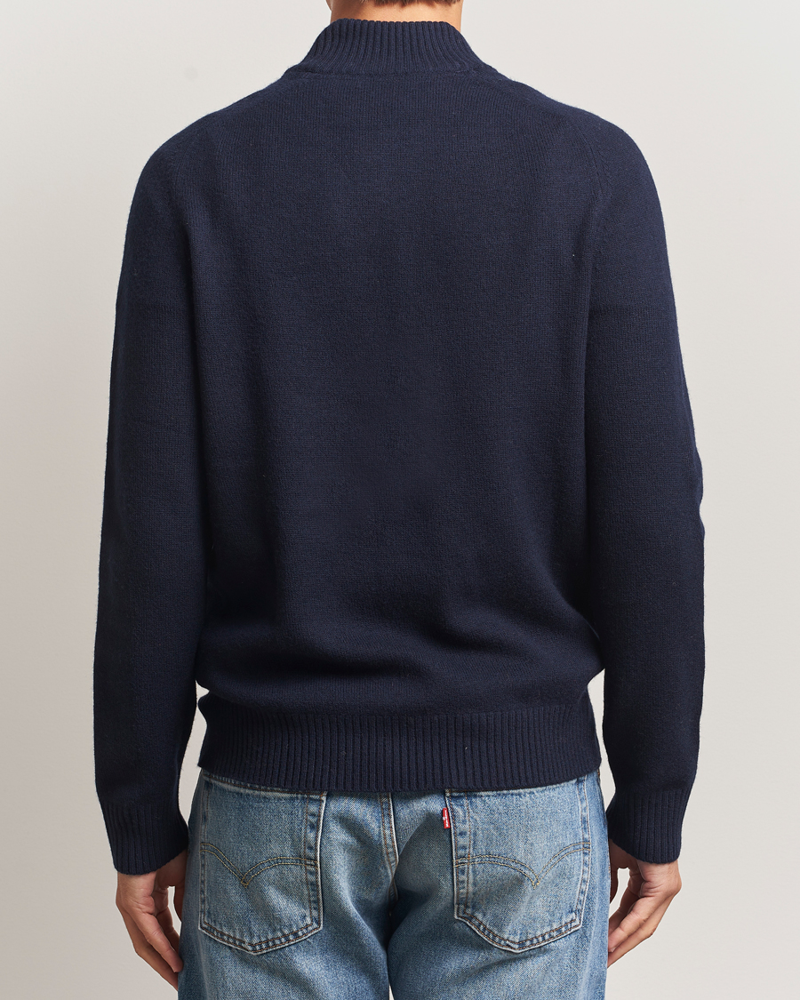 Uomini | Maglieria | Morris | Hertford Lambswool Merino Half Zip Navy