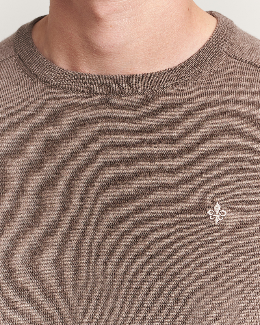 Uomini | Maglieria | Morris | Merino Oneck Light Brown