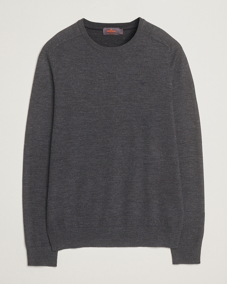 Uomini | Maglieria | Morris | Merino O-Neck Grey