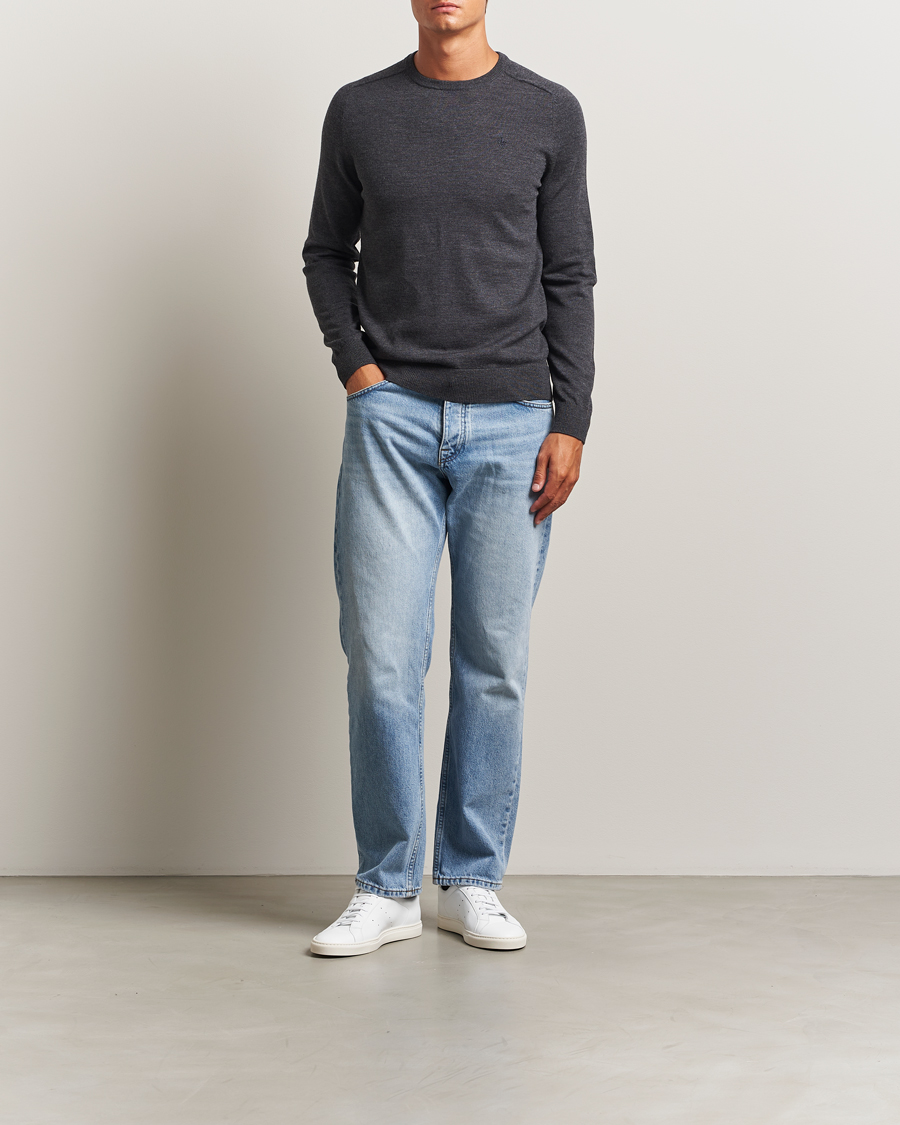 Uomini | Maglieria | Morris | Merino O-Neck Grey