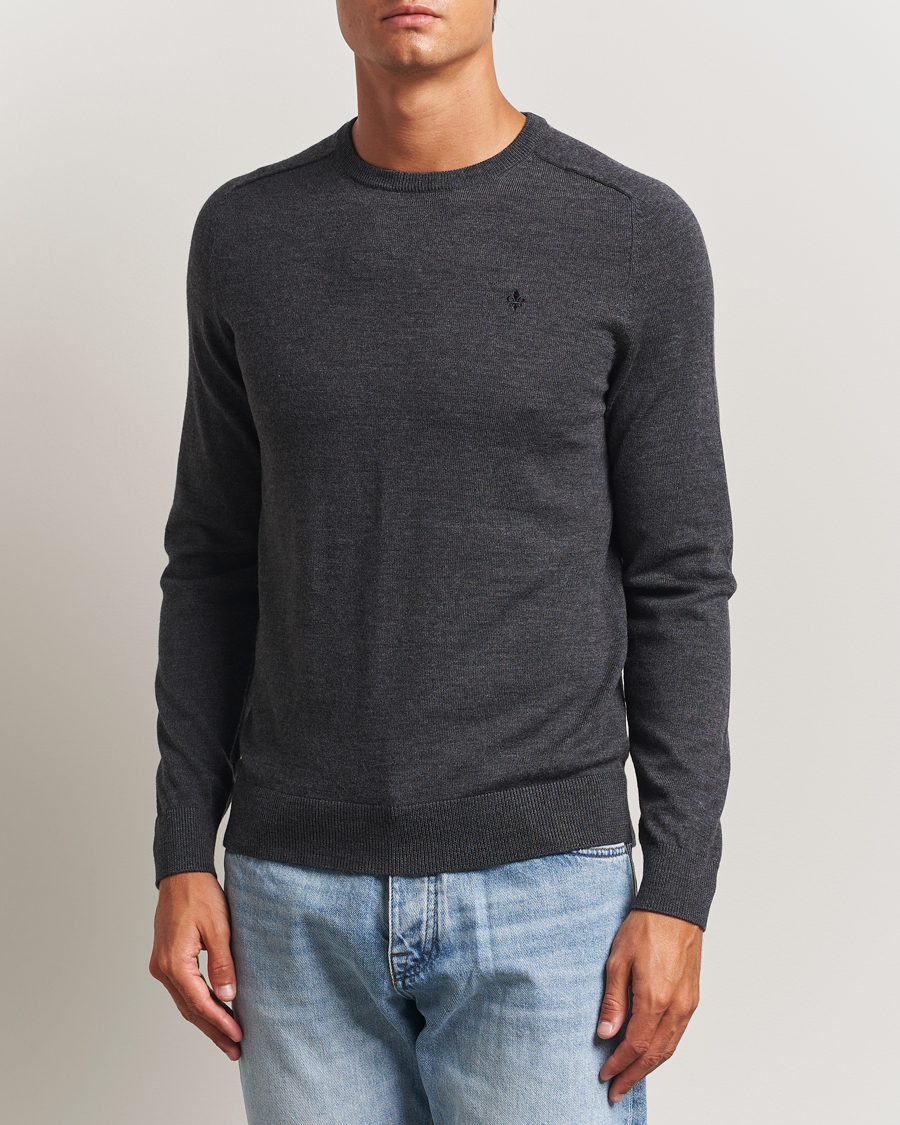 Uomini | Maglieria | Morris | Merino O-Neck Grey
