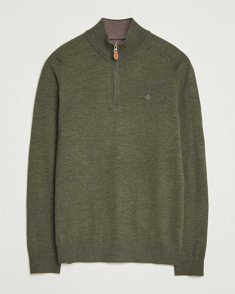 Uomini | Maglieria | Morris | John Merino Half Zip Olive