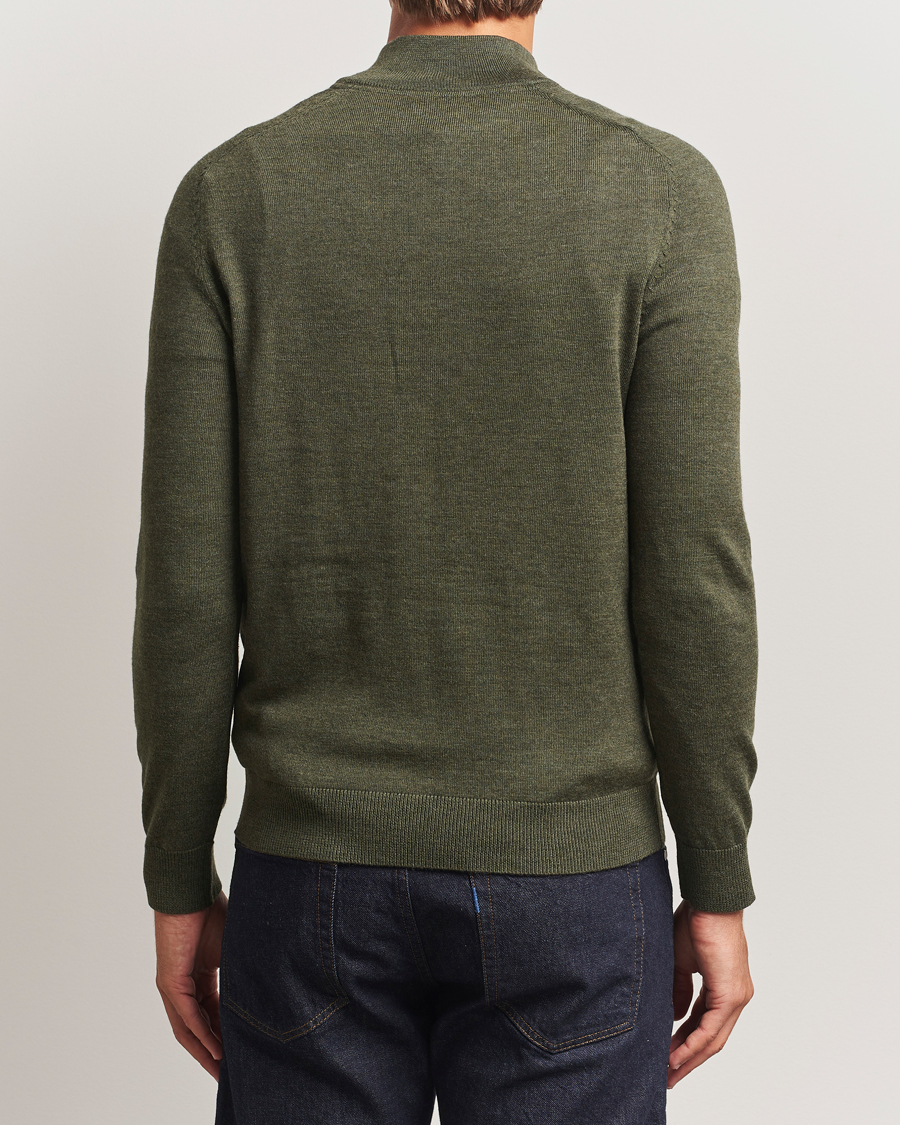 Uomini | Maglieria | Morris | John Merino Half Zip Olive