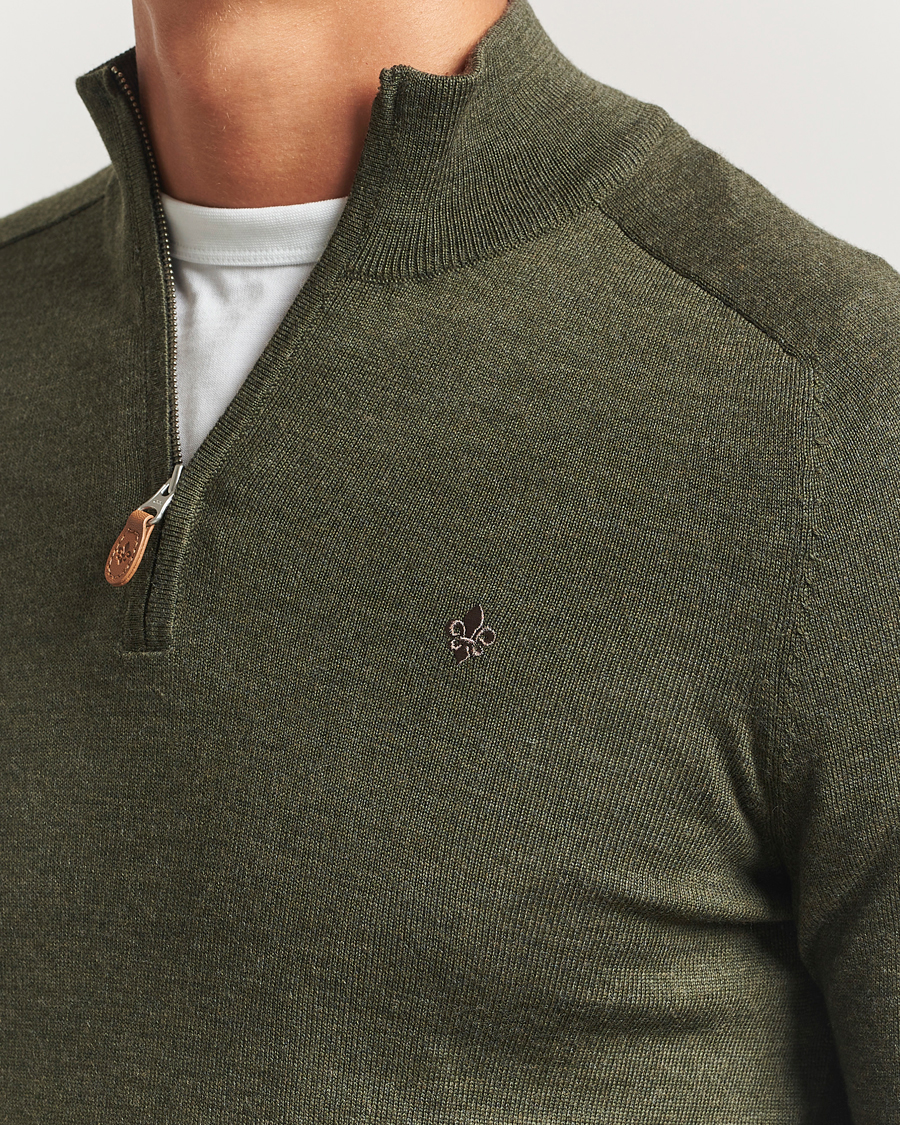 Uomini | Maglieria | Morris | John Merino Half Zip Olive