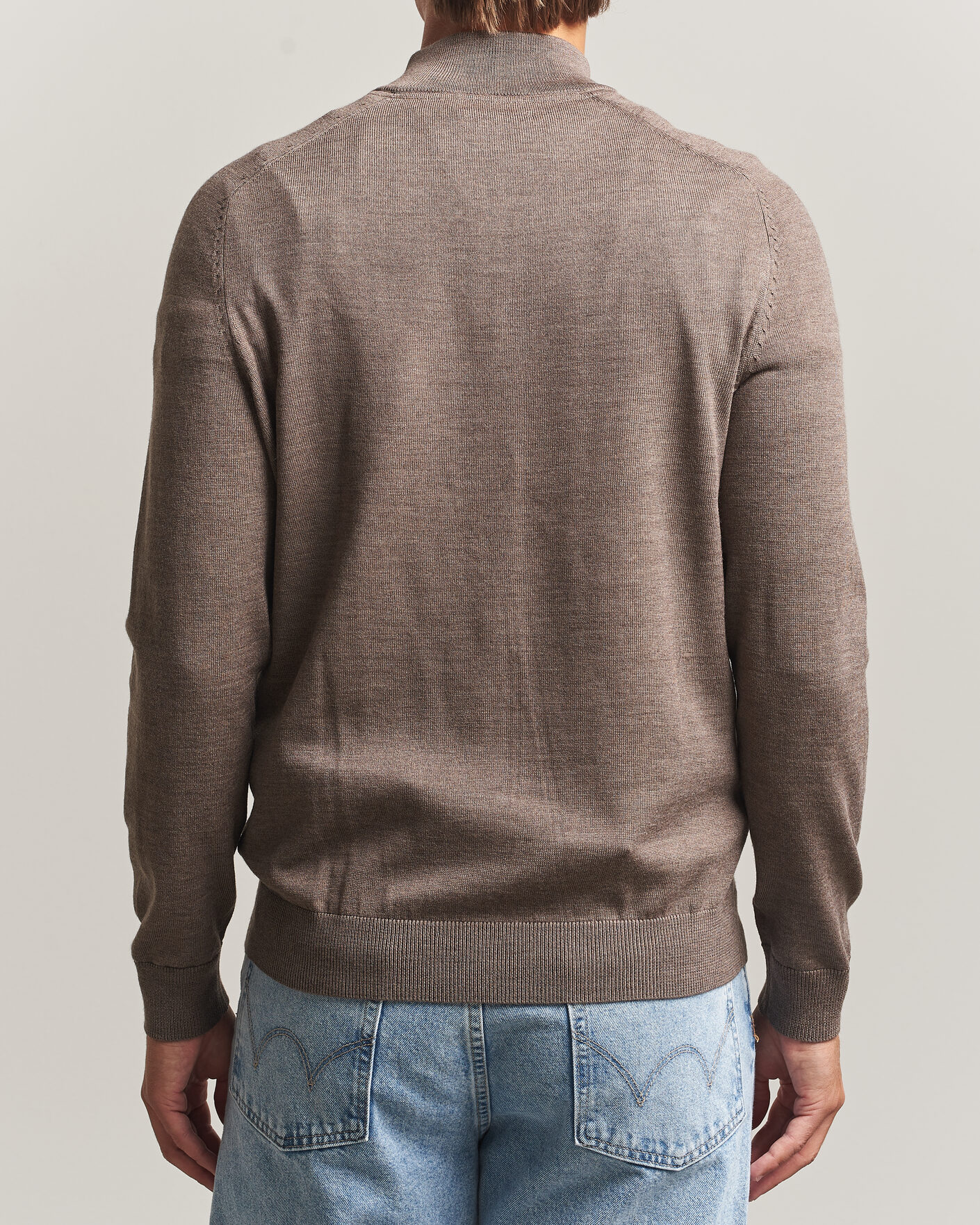 Uomini | Maglieria | Morris | John Merino Half Zip Brown