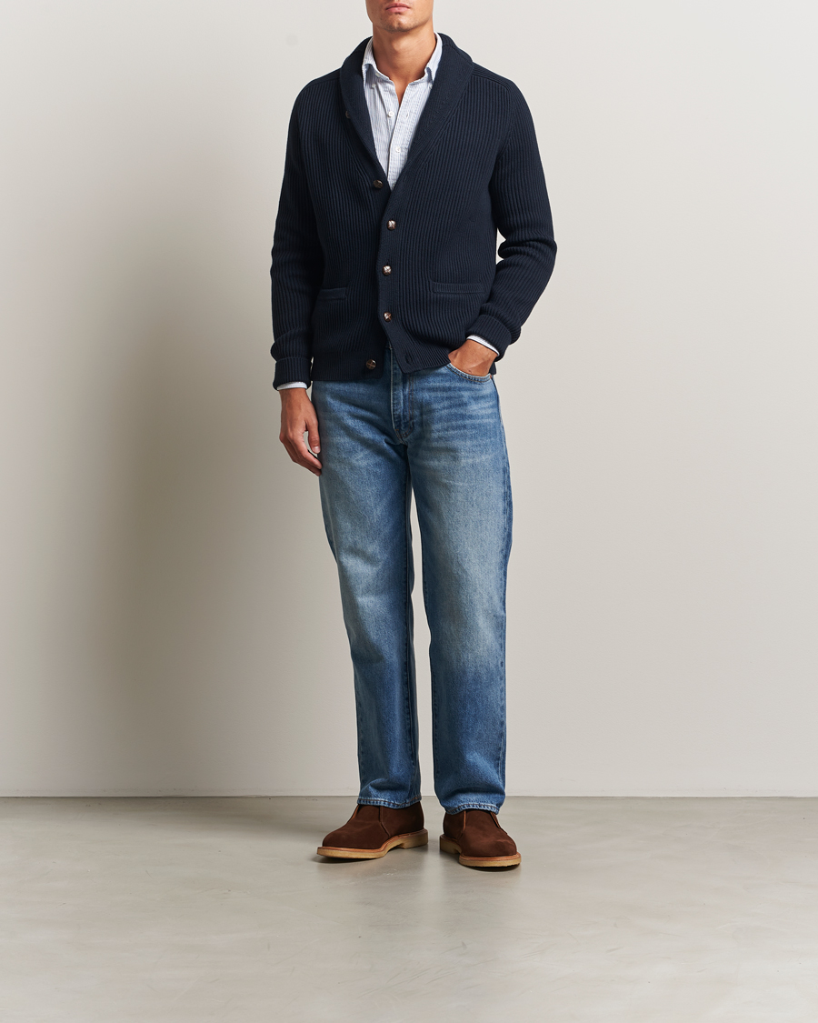 Uomini | Maglieria | Morris | Brayden Shawl Cardigan Navy