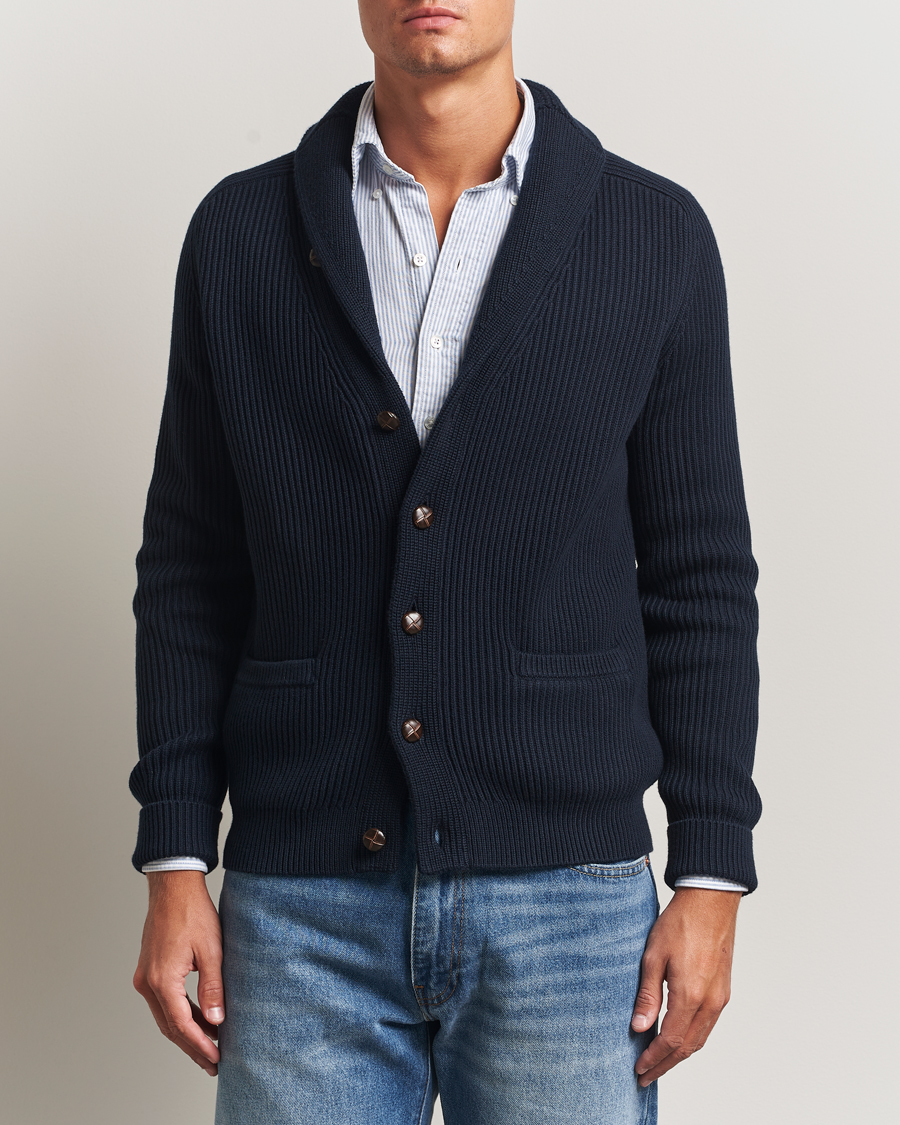 Uomini | Maglieria | Morris | Brayden Shawl Cardigan Navy