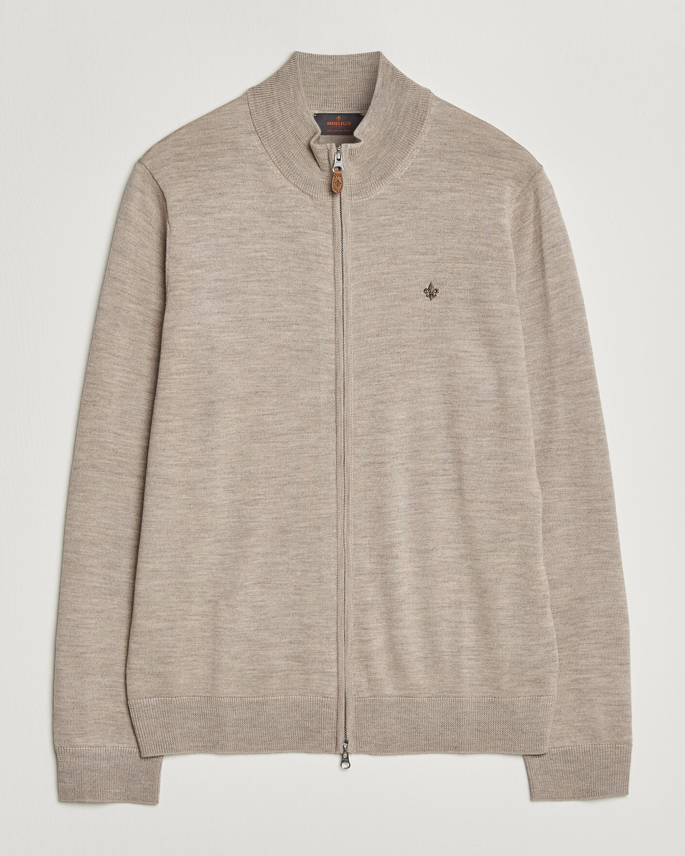 Uomini | Maglieria | Morris | Merino Full Zip Cardigan Khaki