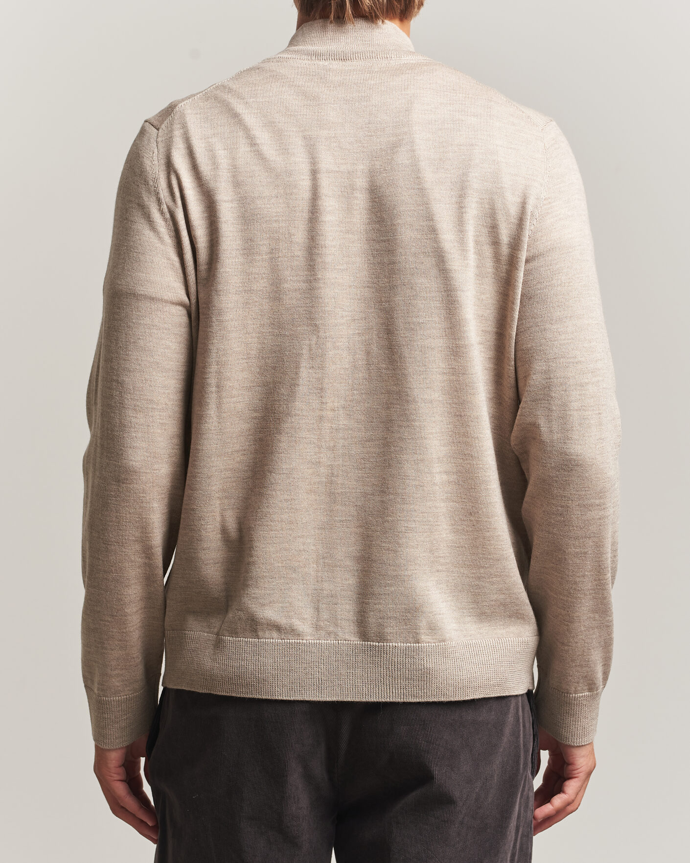 Uomini | Maglieria | Morris | Merino Full Zip Cardigan Khaki