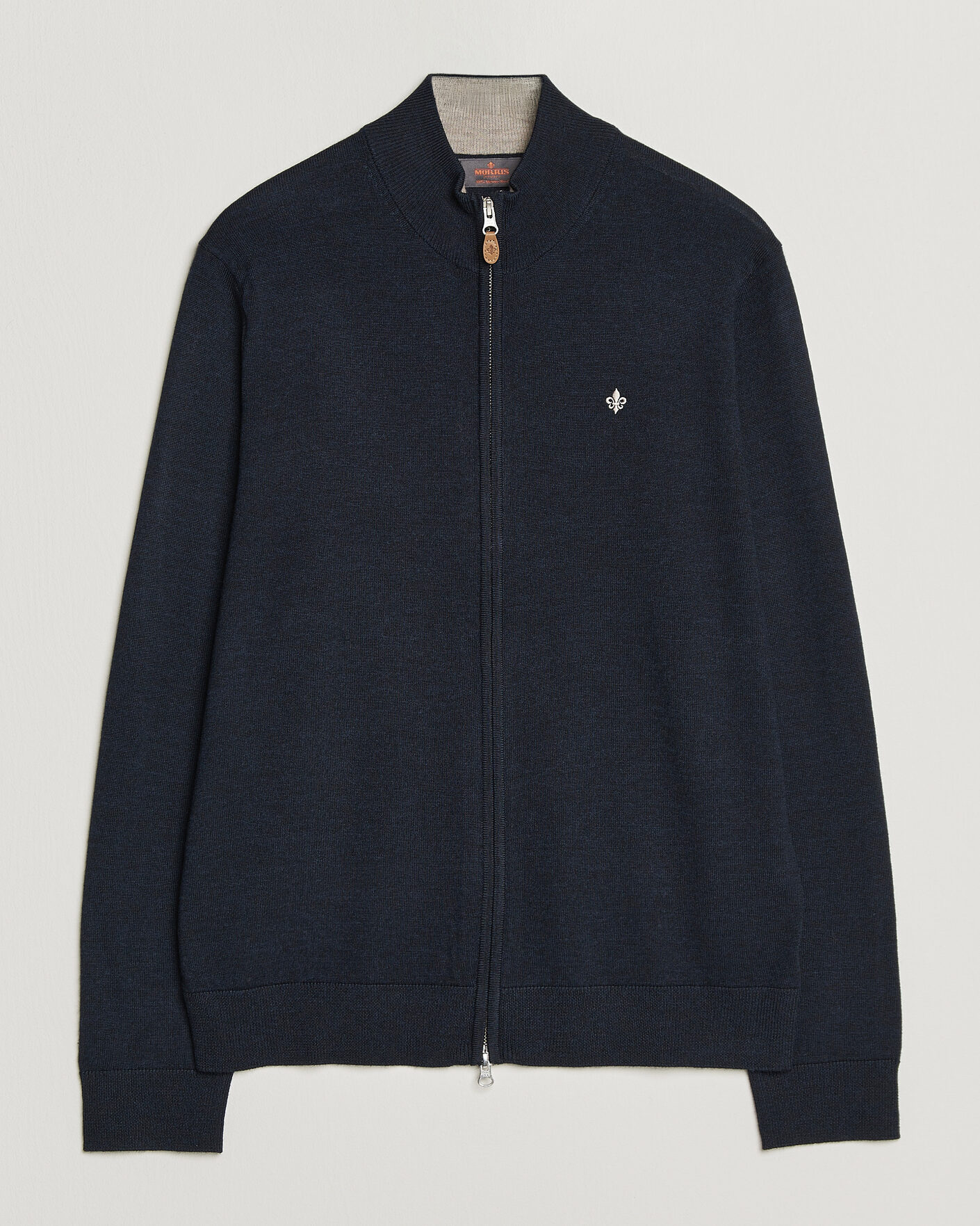 Uomini | Maglieria | Morris | Merino Full Zip Cardigan Navy