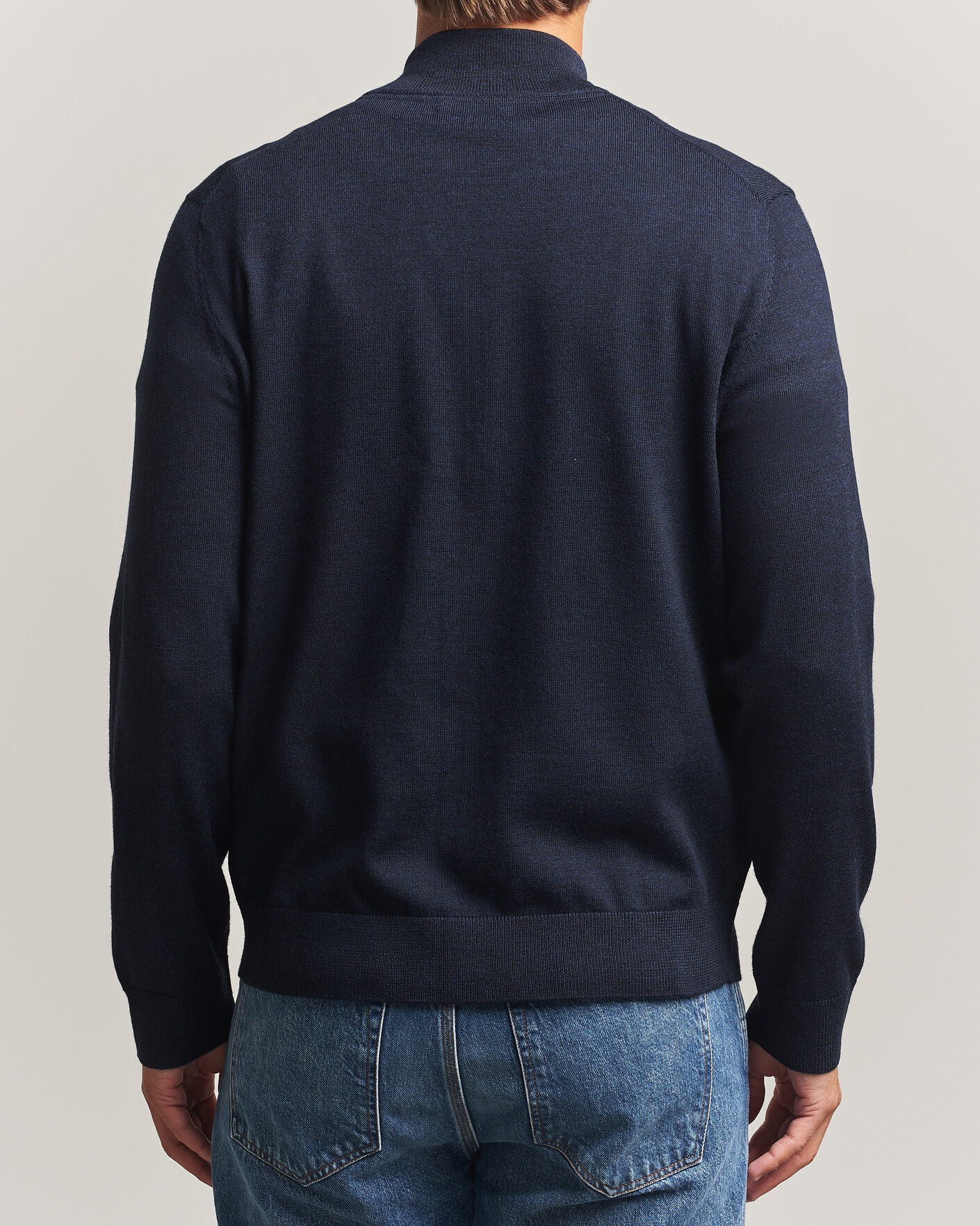 Uomini | Maglieria | Morris | Merino Full Zip Cardigan Navy