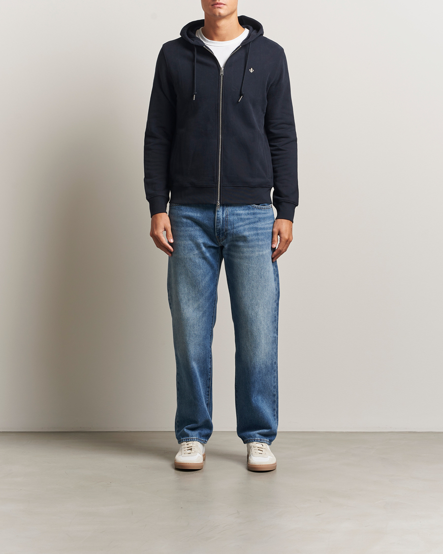 Uomini | Maglieria | Morris | Brandon Lily Full Zip Hoodie Old Blue