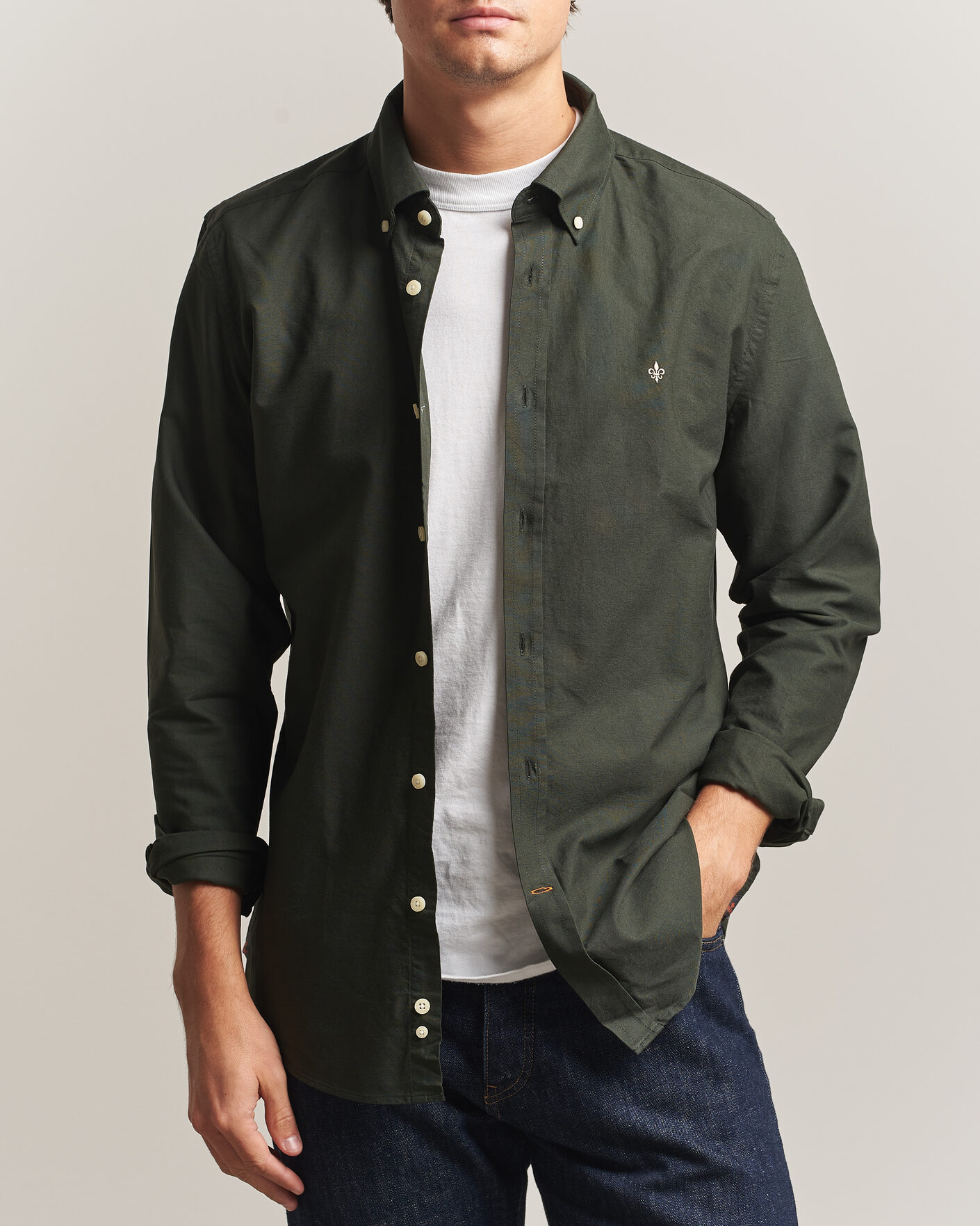 Uomini | Maglieria | Morris | Douglas Oxford Shirt Olive
