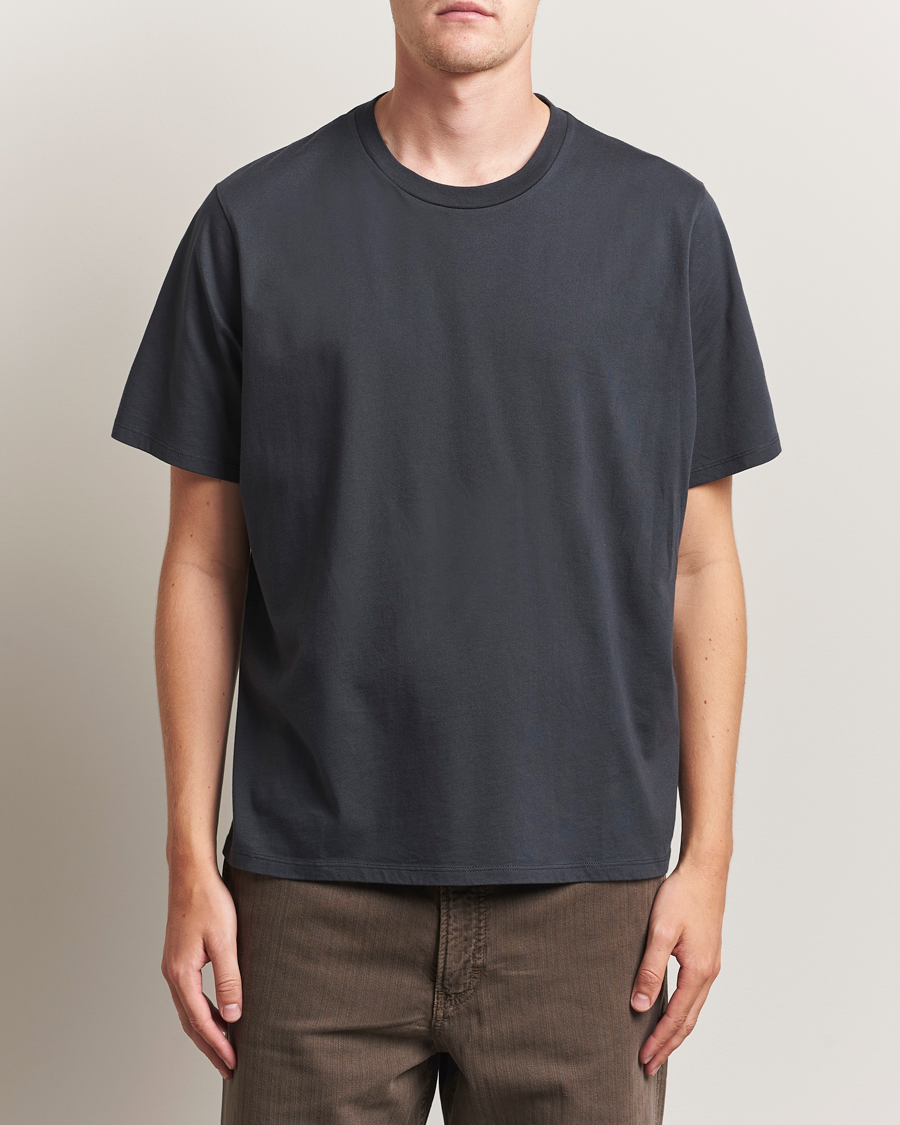 Uomini | T-shirt | Jeanerica | Delon Crew Neck T-Shirt Blue Grey