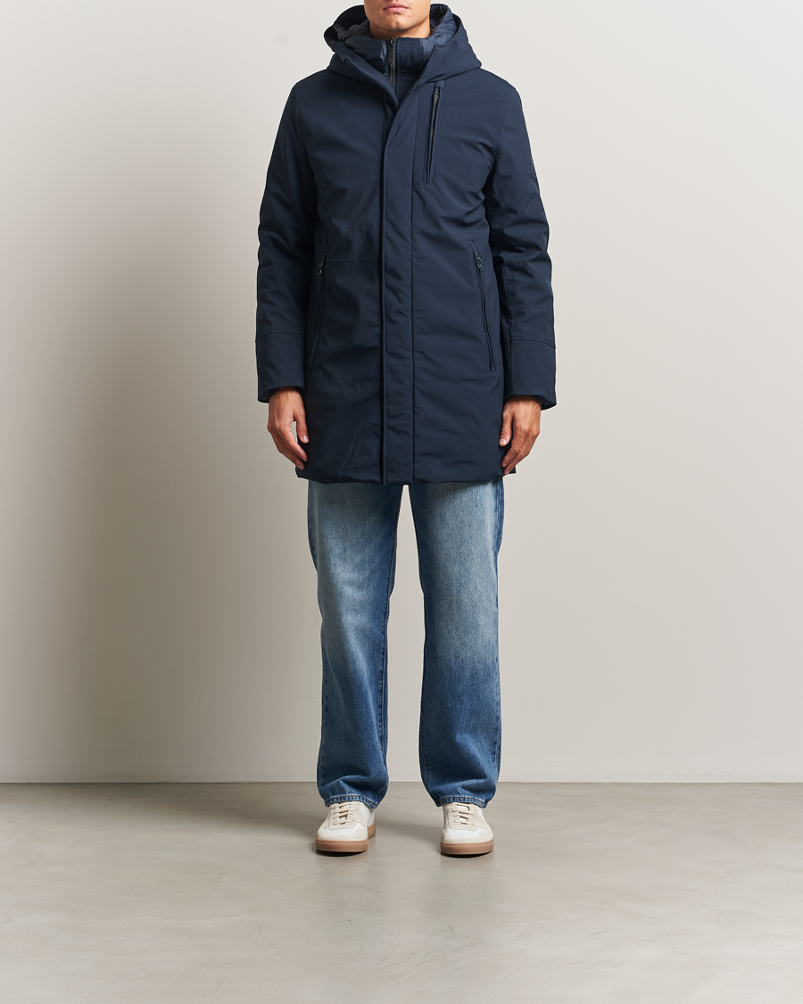Uomini | Giacche | KnowledgeCotton Apparel | Climateshell Padded Jacket Navy