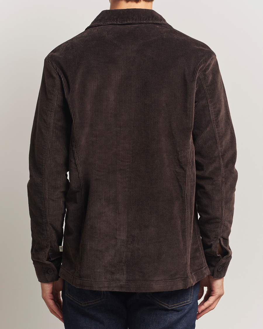 Uomini | Camicie | KnowledgeCotton Apparel | Cotton Corduroy Overshirt Chocolate