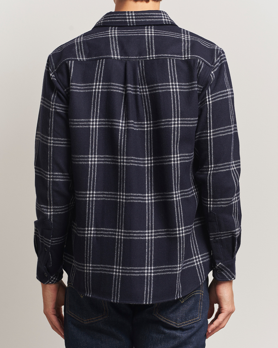Uomini | Camicie | KnowledgeCotton Apparel | Merino Wool Check Overshirt Blue