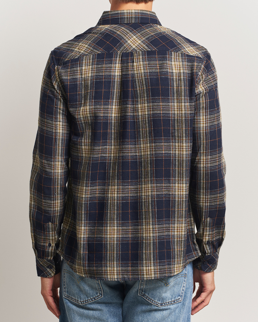 Uomini | Camicie | KnowledgeCotton Apparel | Checked Flannel Shirt Navy/Green