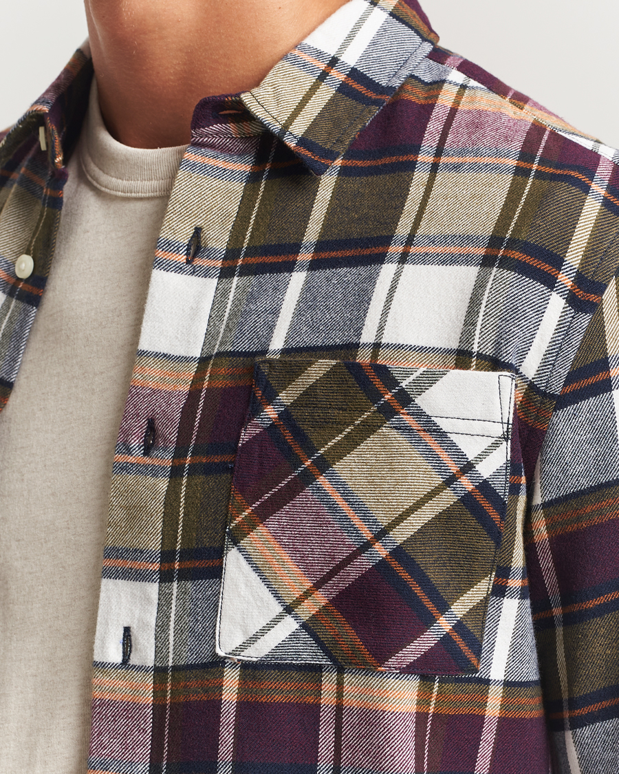 Uomini | Camicie | KnowledgeCotton Apparel | Cotton Checked Flannel Shirt Green
