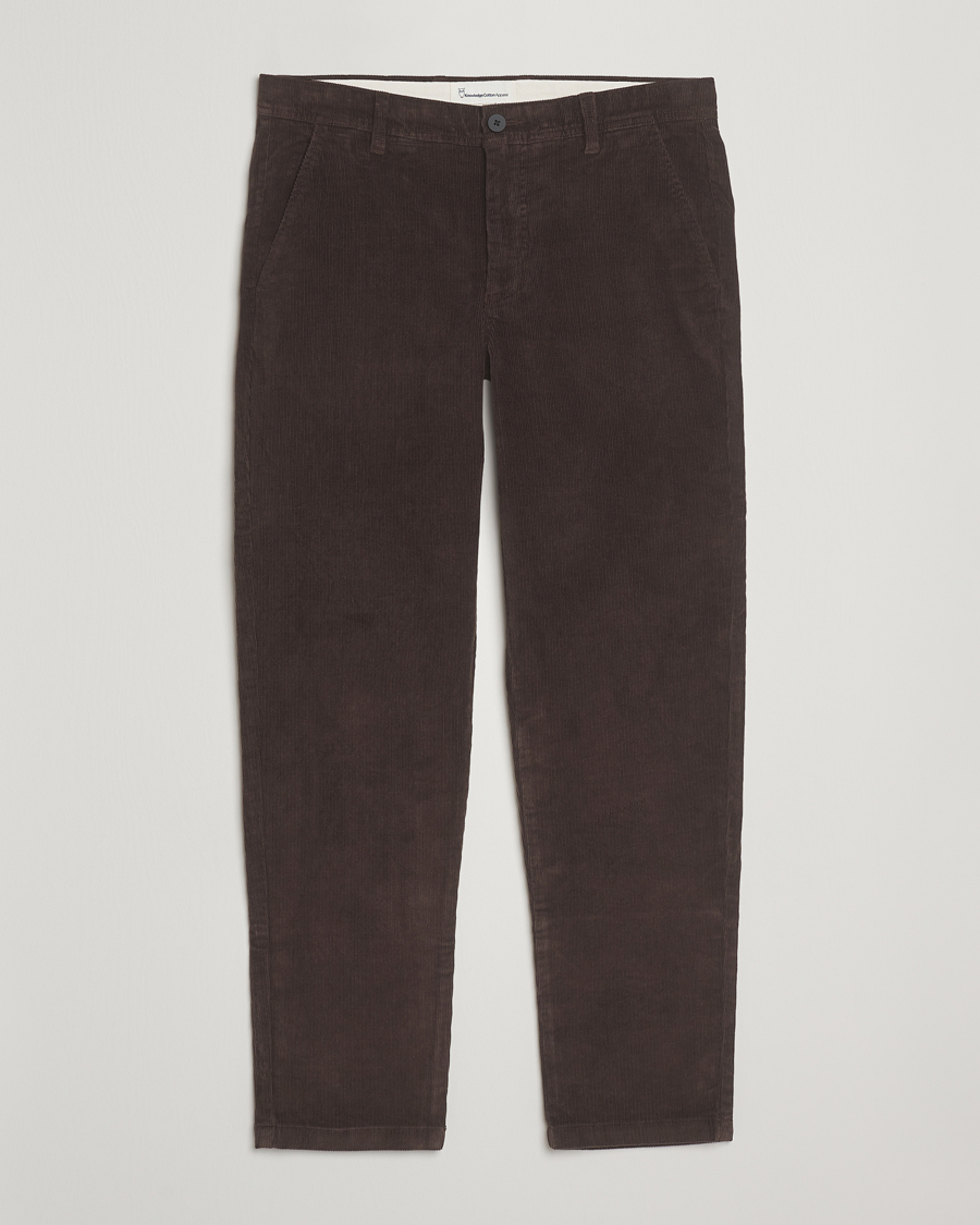 Uomini | Pantaloni | KnowledgeCotton Apparel | Chuck Regular Cord Trousers Chocolate